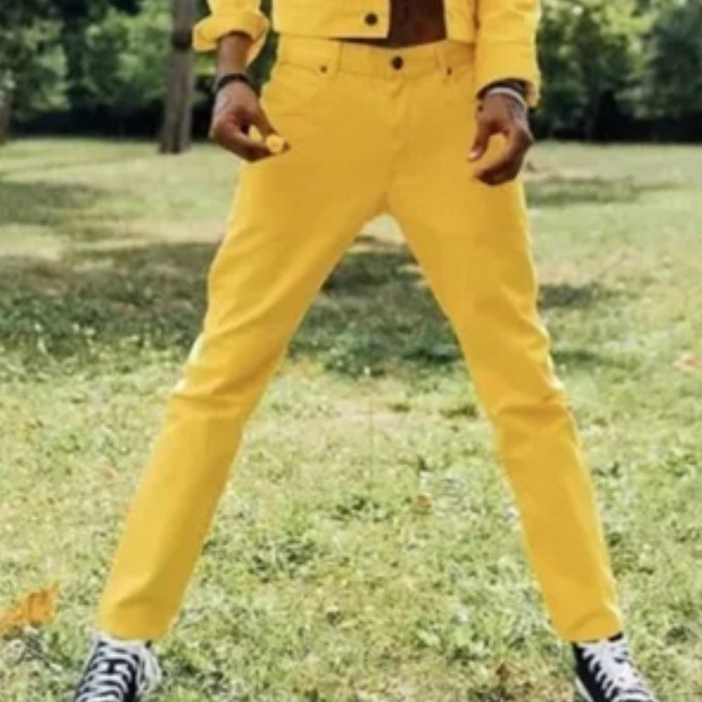 ALIFE X Lee W 30 X32 Lemon Yellow Denim Regular Taper Jeans Rare